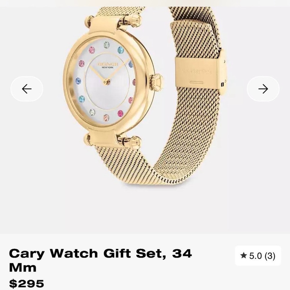 Coach Gold watch with Multicolor Accents